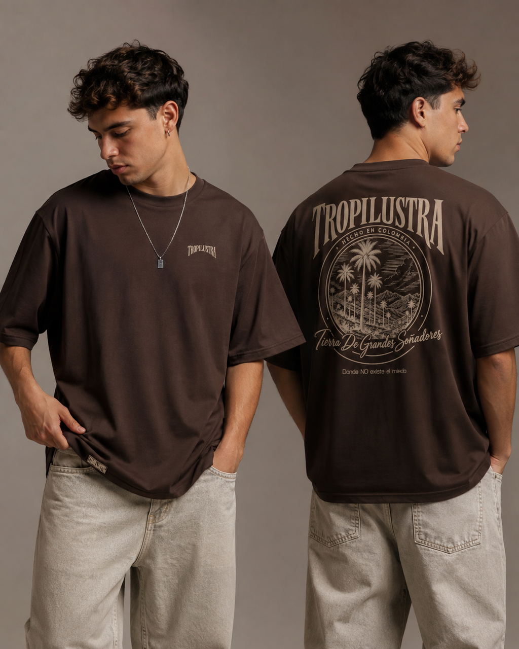 Camiseta Oversize Tropilustra – TIERRA DE GRANDES SOÑADORES
